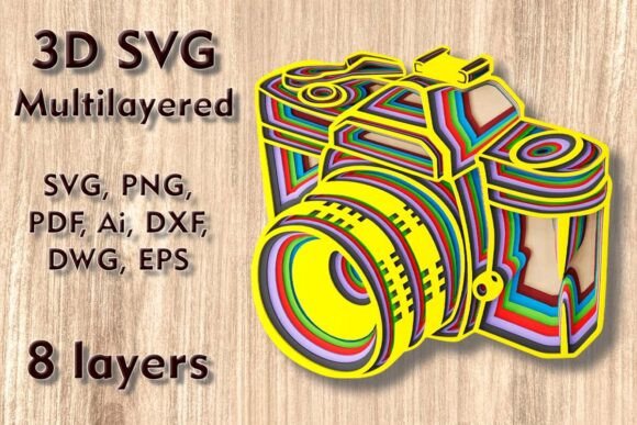 Camera 3D SVG Laser Cutting Files