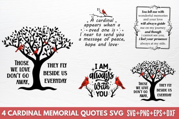 Cardinal Memorial Quotes SVG: Graphics for Crafts