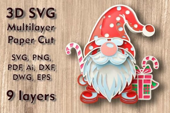 Christmas Gnome 3D SVG Files