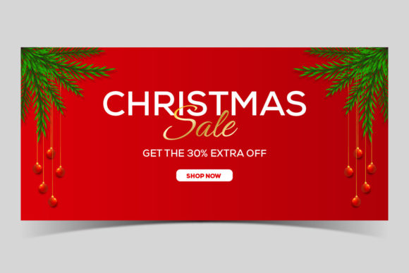 Christmas Red Banner Vector: Graphics for Branding & Graphic Templates