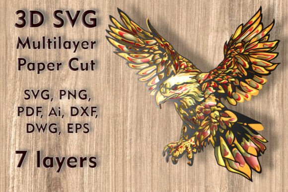 Eagle 3D SVG for Real Crafting