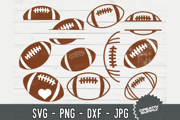 Football Svg Bundle Sports Silhouette Graphics