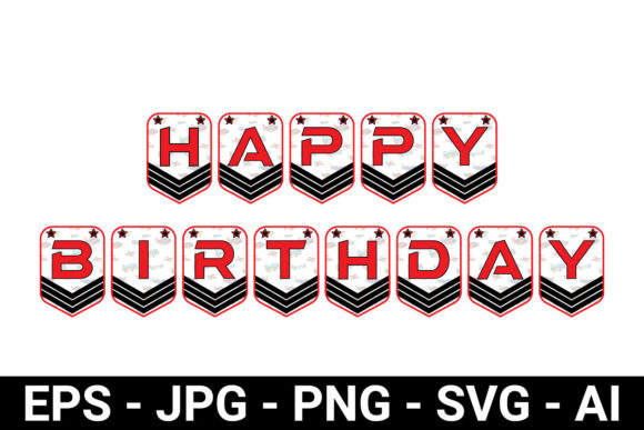 Happy Birthday Plane Theme Garland Graphics