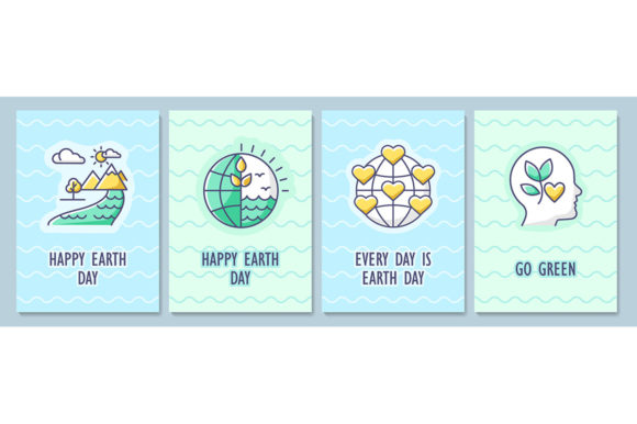 Happy Earth Day Greeting Card Set: A Graphic Template for Eco-Conscious Branding