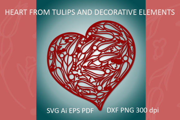 Heart from Tulips: A Versatile Graphic Design Asset for Crafters