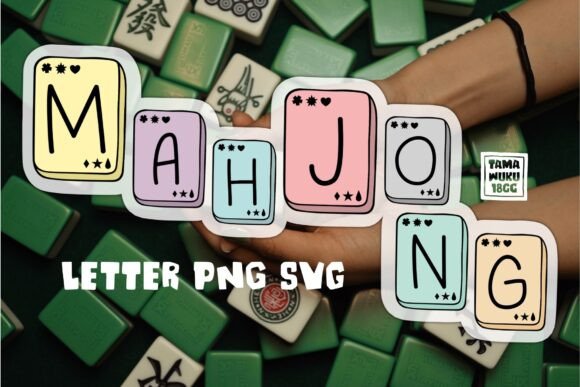 Mahjong Letters PNG SVG for Graphics and Crafts