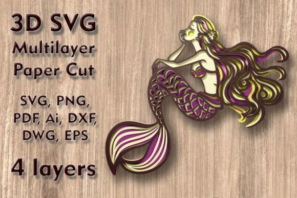 Mermaid 3D SVG Cut File Review