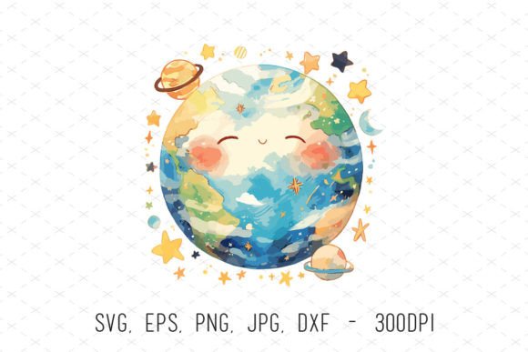 Planet Earth Globe Nursery Clipart