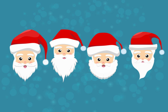 Santa Clause Face Character Vector: Graphics for Holiday Selling