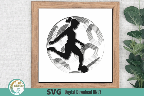 SOCCER FÚTBOL Female 3D SVG for Shadow B