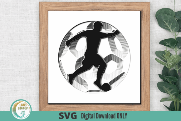 SOCCER FÚTBOL Male 3D SVG for Shadow Box