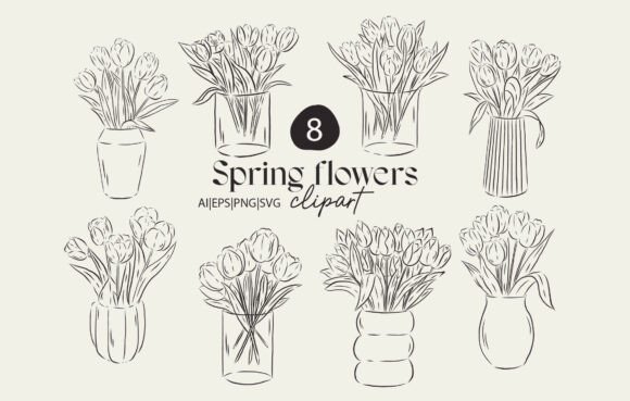 Spring Tulips Clipart Set: Graphics & Illustrations for Crafting