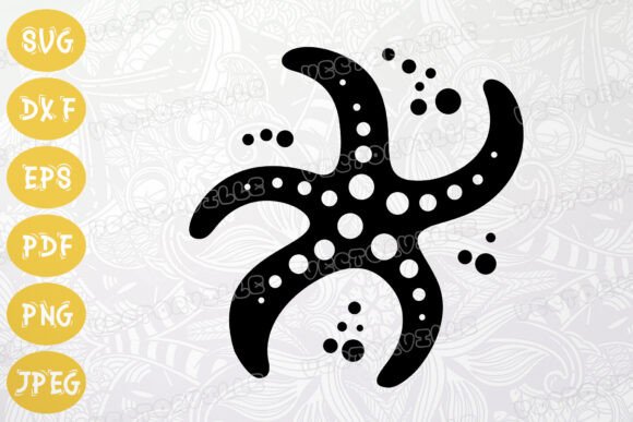 Starfish Silhouette SVG Beach Decor DXF