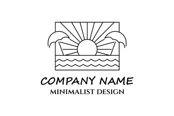Summer Line Art Icon Logo Minimalist Graphics
