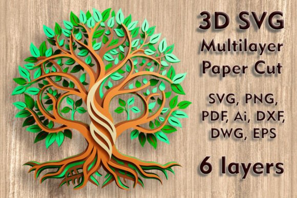 Tree of Life 3D SVG for Ornaments