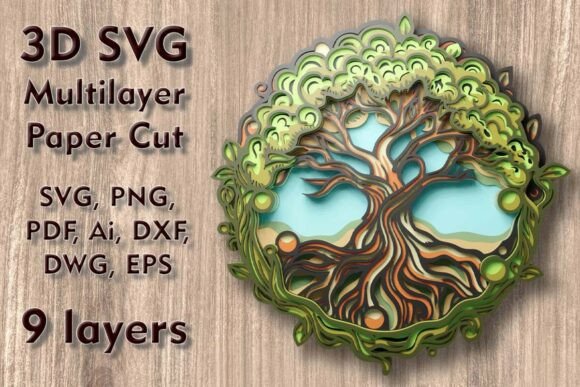Tree of Life 3D SVG Multilayer PaperCut Files