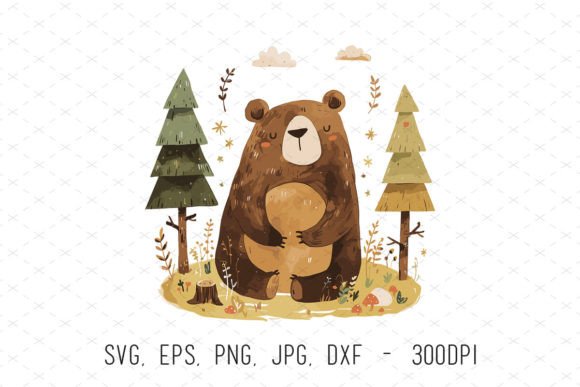 Watercolor Bear Baby Shower Clipart Svg: Graphics for Creative Publishing
