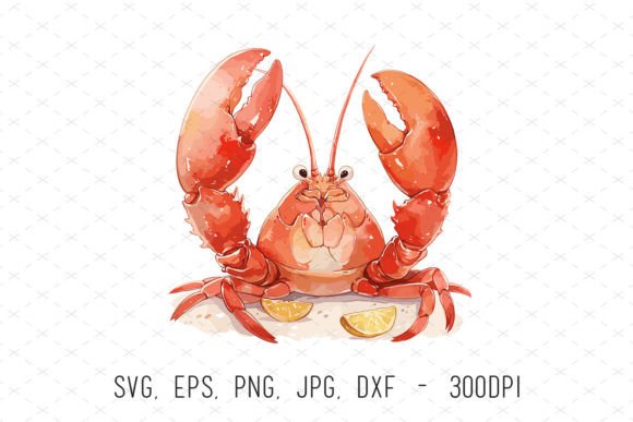 Watercolor Lobster Sea Life Clipart Svg