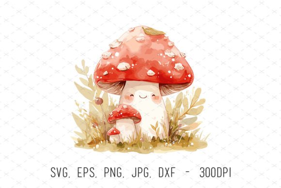 Watercolor Mushrooms Baby Shower Clipart: Graphics and Illustrations for Creative Projects