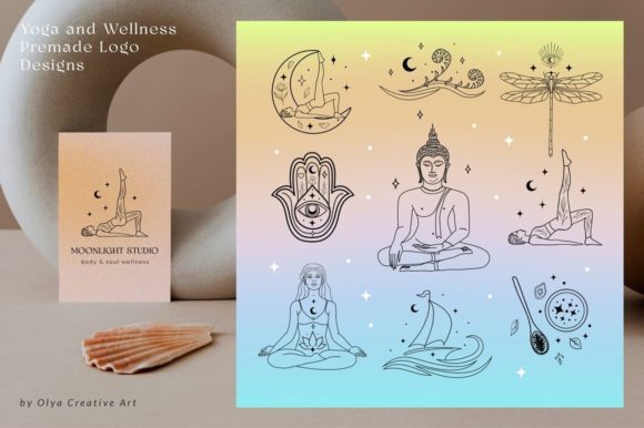 Yoga Esoteric Abstract Logo Graphics for Real Crafting Projects
